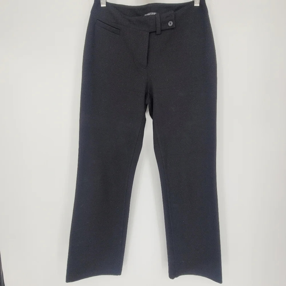 Eileen Fisher black viscose straight leg pants size Pettit small